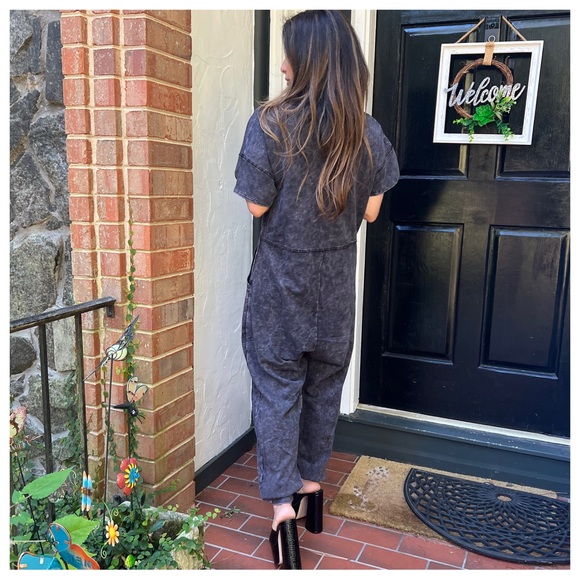 Favorite Mineral Wash Loose Fit Harem Jumpsuit - Picture 5 of 7